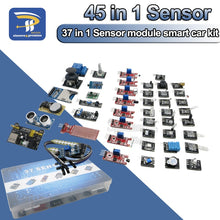 Load image into Gallery viewer, 45 in 1 Sensors Modules Starter Kit For arduino , better than 37in1 sensor kit 37 in 1 Sensor DIY Kit UNO R3 MEGA2560
