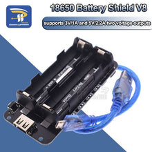 Load image into Gallery viewer, Two Voltage 18650 Lithium Battery Shield V8 Mobile Power Expansion Board Module 5V/3A 3V/1A Micro USB For Arduino ESP32 ESP8266
