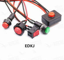 Load image into Gallery viewer, 1pcs Push button switch waterproof small car circuit wire speaker electrical mini boat shape round line
